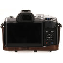 MegaGear Ever Ready Leather Camera Case for Olympus OM-D E-M10 Mark III with 14-42mm Lens (Dark Brown)