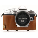 MegaGear Ever Ready Leather Camera Case for Olympus OM-D E-M10 Mark III with 14-42mm Lens (Light Brown)