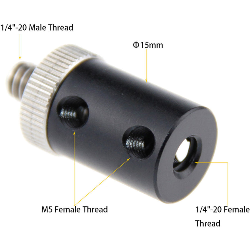 CAMVATE 15mm Micro Rod Stud with 1/4"-20 Threads with 1/4"-20 Male Adapter