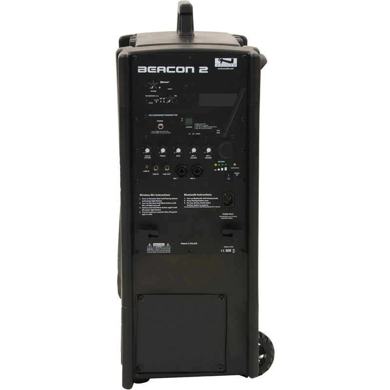 Anchor Audio BEA2-XU2 Beacon 2 Portable Line Array Tower with Bluetooth, AIR Transmitter & Dual Mic Receiver