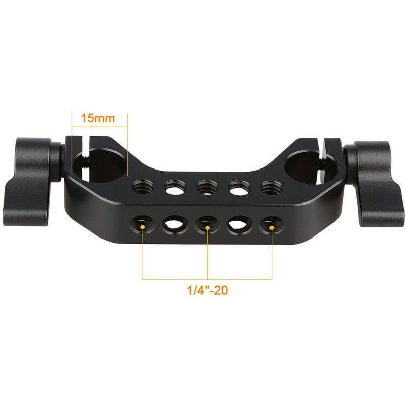 CAMVATE 15mm Rod Clamp for DSLR Cage Baseplate (Black Knob)