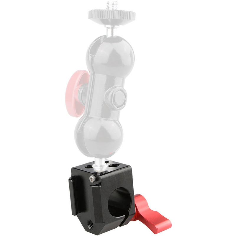 CAMVATE 15mm Rod Clamp with Cold Shoe (Red Knob)