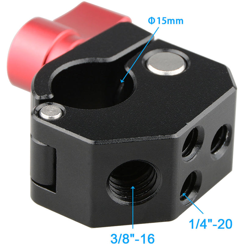 CAMVATE 15mm Quick Release Rod Clamp (Red Ratchet Knob)