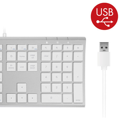 Macally Ultra Slim USB Wired Keyboard (Aluminum)