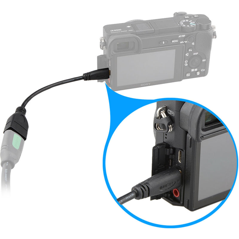CAMVATE Micro HDMI to HDMI Male to Female Converter Adapter (6")