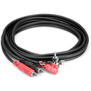 Hosa Technology 2 RCA Male to 2 RCA Male Angled with Ground Strap Cable - 10'
