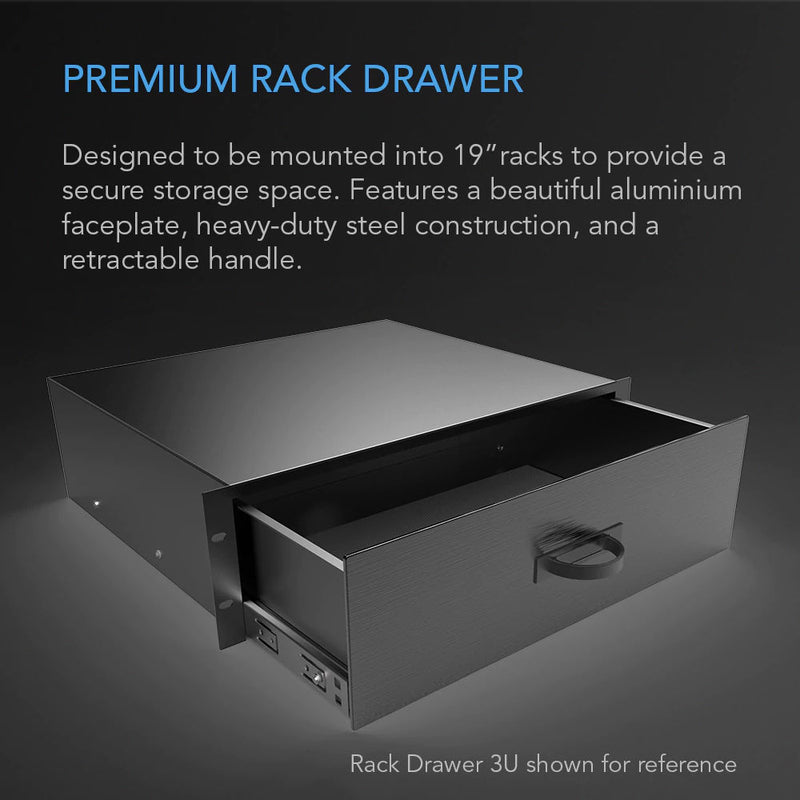 AC Infinity Heavy-Duty Rack Drawer With Aluminium Faceplate (2U)