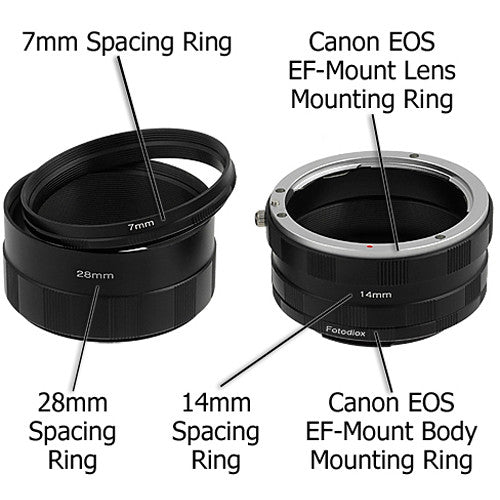 FotodioX Macro Extension Tube Set for Canon EOS (EF, EF-S) Cameras: for Extreme Close-Up Photography
