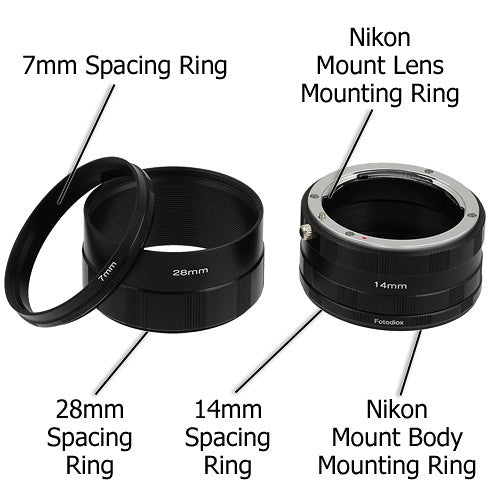 FotodioX Macro Extension Tube Set for Nikon F-Mount Cameras: for Extreme Close-Up Photography