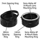 FotodioX Macro Extension Tube Set for Sony A-Mount (and Minolta AF) Cameras: for Extreme Close-Up Photography
