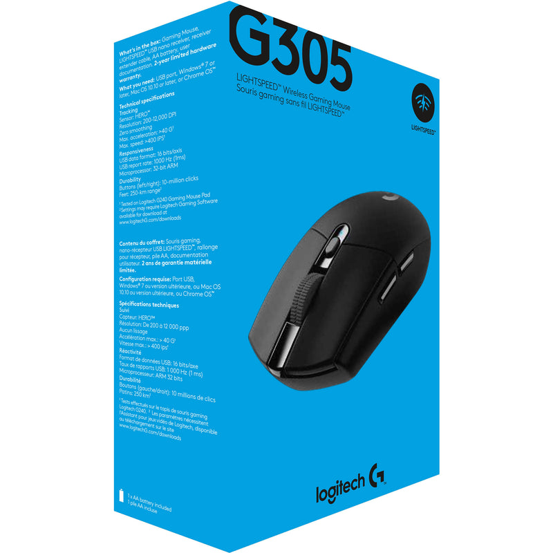 Logitech G305 LIGHTSPEED Wireless Mouse (Black)