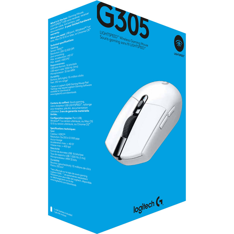 Logitech G305 LIGHTSPEED Wireless Mouse (White)