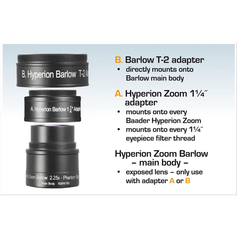 ALPINE ASTRONOMICAL Hyperion Zoom Barlow (2.25x)
