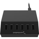 Sabrent 6-Port USB Charging Station 12 Amps/ 60 Watts (Black)