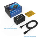 Sabrent 10-Port USB Charging Station 12 Amps/ 60 Watts (Black)