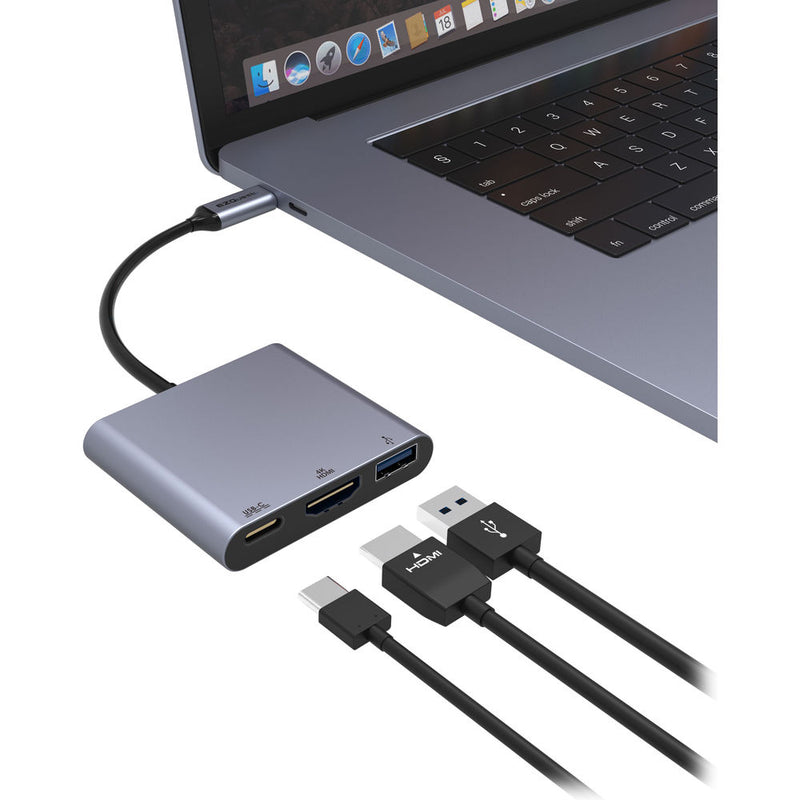 EZQuest 3-Port USB Type-C Multimedia Charging Adapter