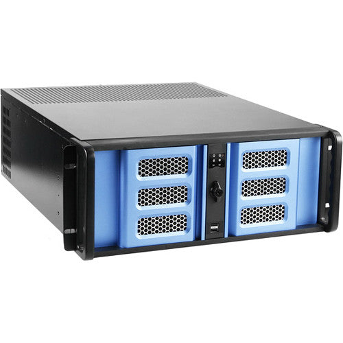 iStarUSA D Storm Series D-400-6SE 4U Compact Stylish Rackmountable Chassis (Blue Bezel)