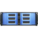 iStarUSA D Storm Series D-400-6SE 4U Compact Stylish Rackmountable Chassis (Blue Bezel)