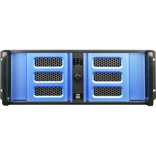 iStarUSA D Storm Series D-400-6SE 4U Compact Stylish Rackmountable Chassis (Blue Bezel)