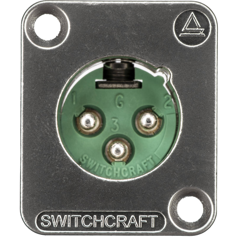 Switchcraft DE Series 3-Pin XLR Male Panel-Mount Connector (Nickel Finish, Silver Contacts)