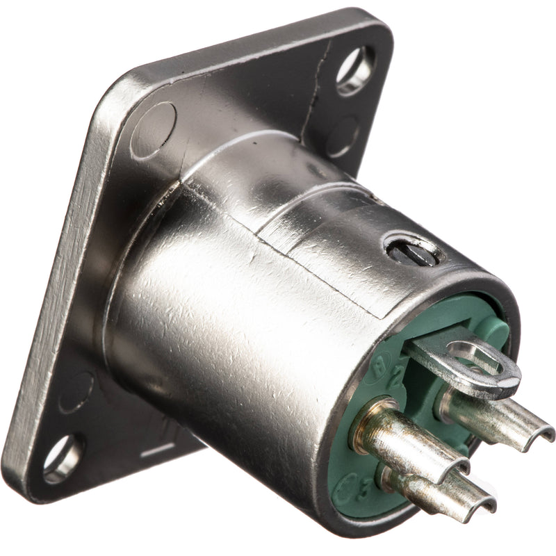 Switchcraft DE Series 3-Pin XLR Male Panel-Mount Connector (Nickel Finish, Silver Contacts)