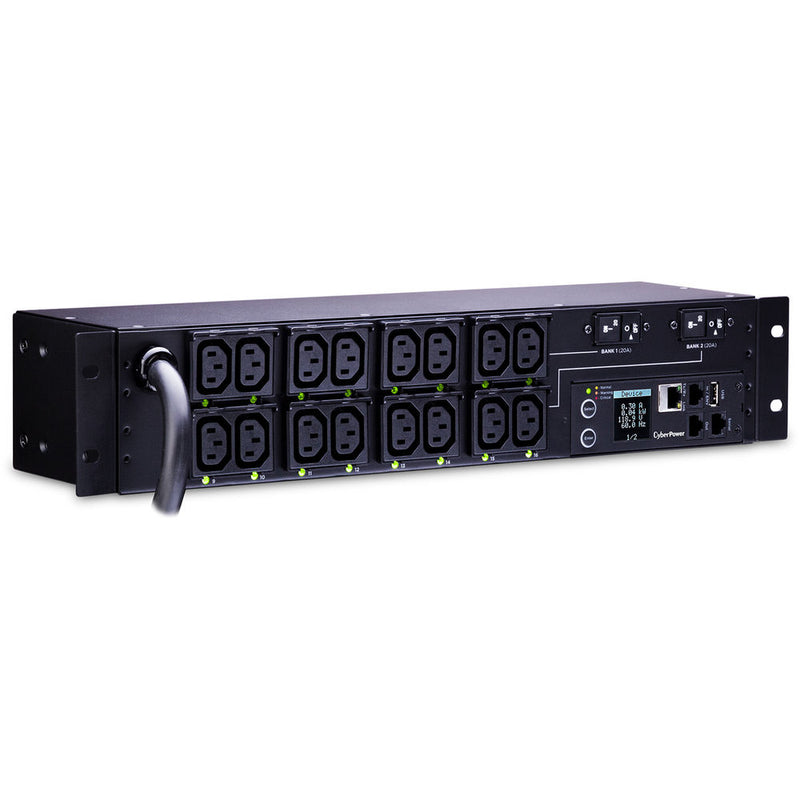 CyberPower Switched-by-Outlet Metered PDU(30)24A/200-240V/NEMA L6-30P/16 C13 Outlets/RJ45 I/O/12' Cord