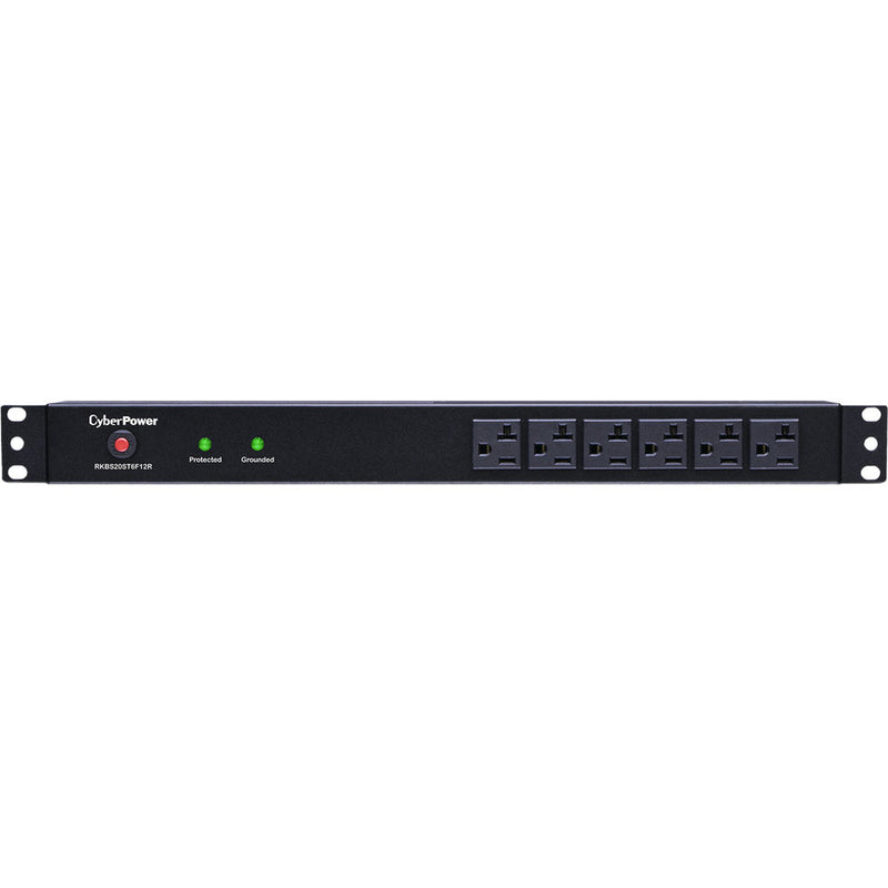 CyberPower Rackbar Surge Protector:1800 J/120 V/NEMA 5-20P TwistLock Plug/18 NEMA 5-20R(6 Front,12 Rear)1U/15"C