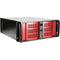 iStarUSA D-400-6 4U Compact Stylish Rackmount Chassis (Red Bezel)