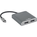 Rocstor USB-C to Dual Displayport Multi-Monitor Adapter (Aluminum)