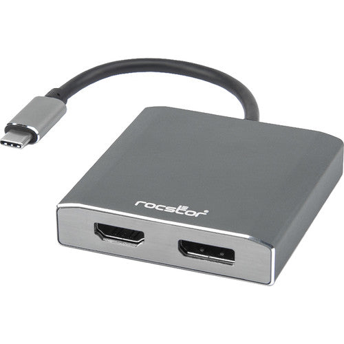 Rocstor USB-C to HDMI Female Displayport Adapter (Aluminum)