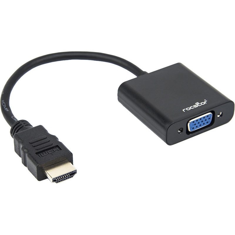 Rocstor 6" HDMI to VGA + 3.5mm Audio Adapter (Black)