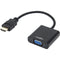 Rocstor 6" HDMI to VGA + 3.5mm Audio Adapter (Black)