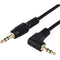 Rocstor Slim Straight 3.5mm Male to Right-Angle 3.5mm Male Stereo Audio Cable (3', Black)