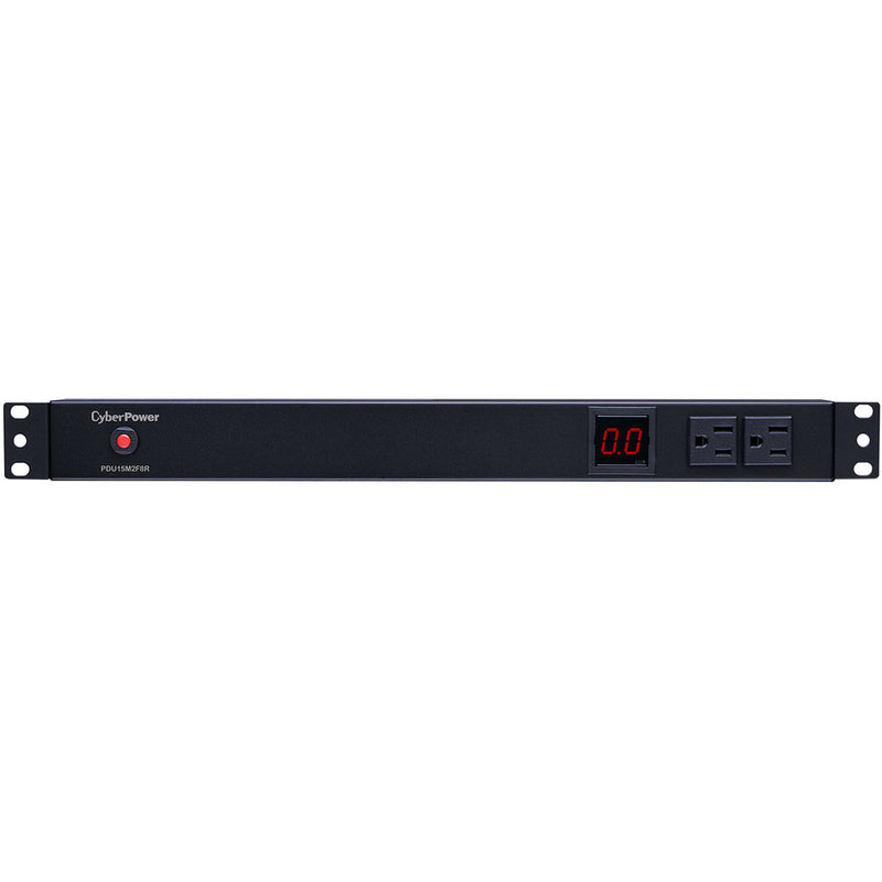 CyberPower Metered PDU(15A)12A/100-125/50/60Hz/Nema 5-15P,10-Out(2-Front/8-Rear)/5-15R, Rackmount 1U,15' Cord