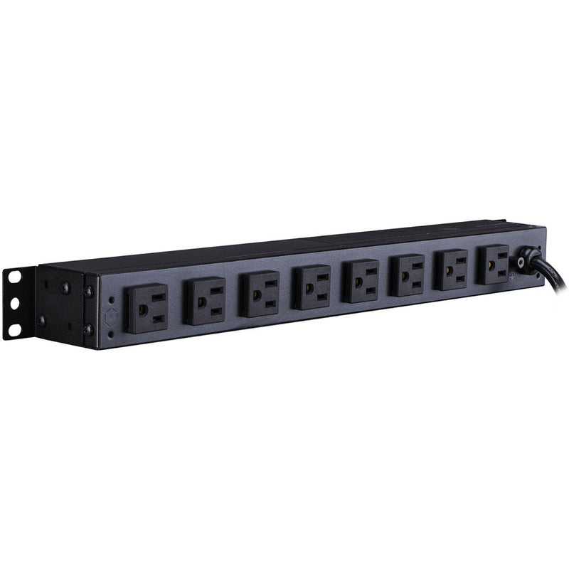 CyberPower Metered PDU(15A)12A/100-125/50/60Hz/Nema 5-15P,10-Out(2-Front/8-Rear)/5-15R, Rackmount 1U,15' Cord