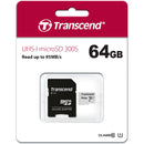 Transcend 64GB 300S UHS-I microSDXC Memory Card with SD Adapter (2-Pack)