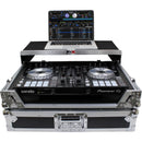 ProX Flight Case for Pioneer DDJ-SR2 Controller with Laptop Shelf and LED Kit (Silver-on-Black)