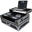 ProX Flight Case for Pioneer DDJ-SR2 Controller with Laptop Shelf and LED Kit (Silver-on-Black)
