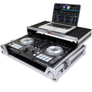 ProX Flight Case for Pioneer DDJ-SR2 Controller with Laptop Shelf and LED Kit (Silver-on-Black)