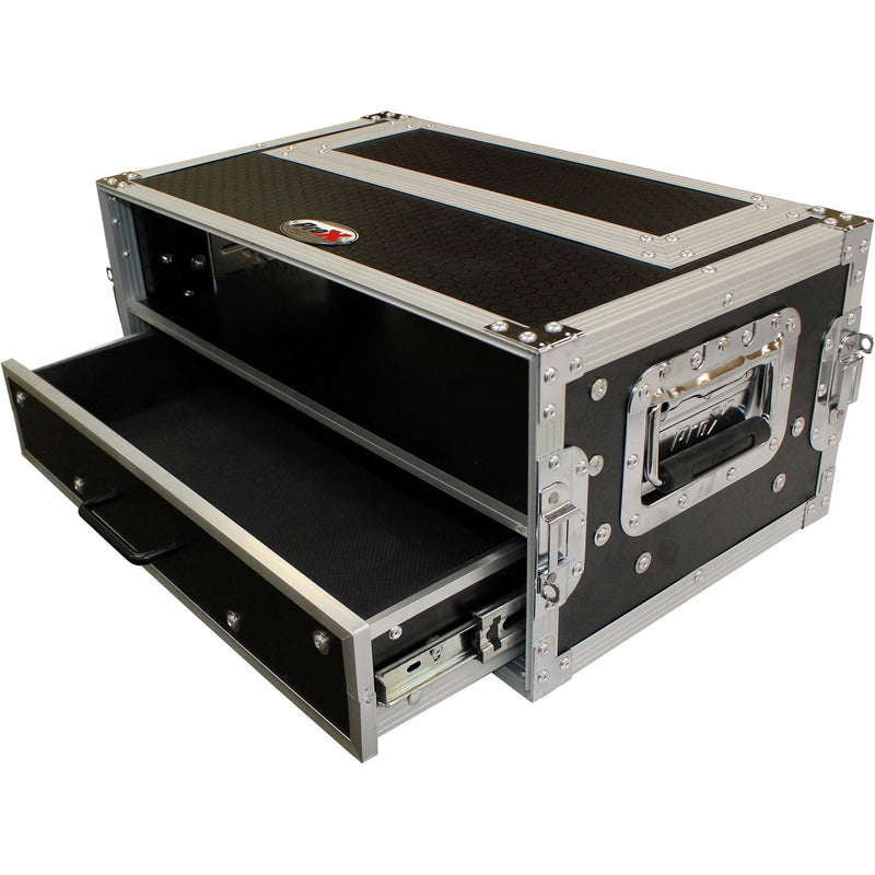 ProX 2 RU Rack Case with 2 RU Rack Drawer (4 RU)