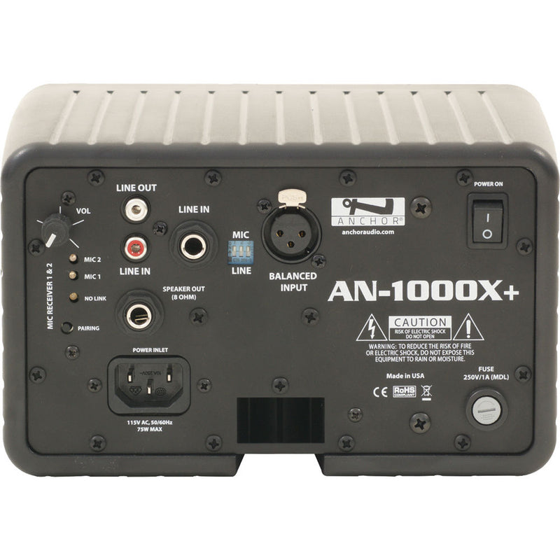Anchor Audio AN-1000XU2+ Speaker Monitor with Dual-Channel Wireless Receiver (Black)