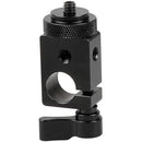 CAMVATE 15mm Single Rod Clamp with 1/4"-20 Screw Mount Adapter (Black Lever)