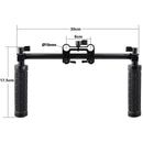CAMVATE 15mm Rod and Rod Clamp with Two Handgrips Support Kit (Black Levers)