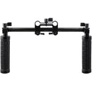 CAMVATE 15mm Rod and Rod Clamp with Two Handgrips Support Kit (Black Levers)