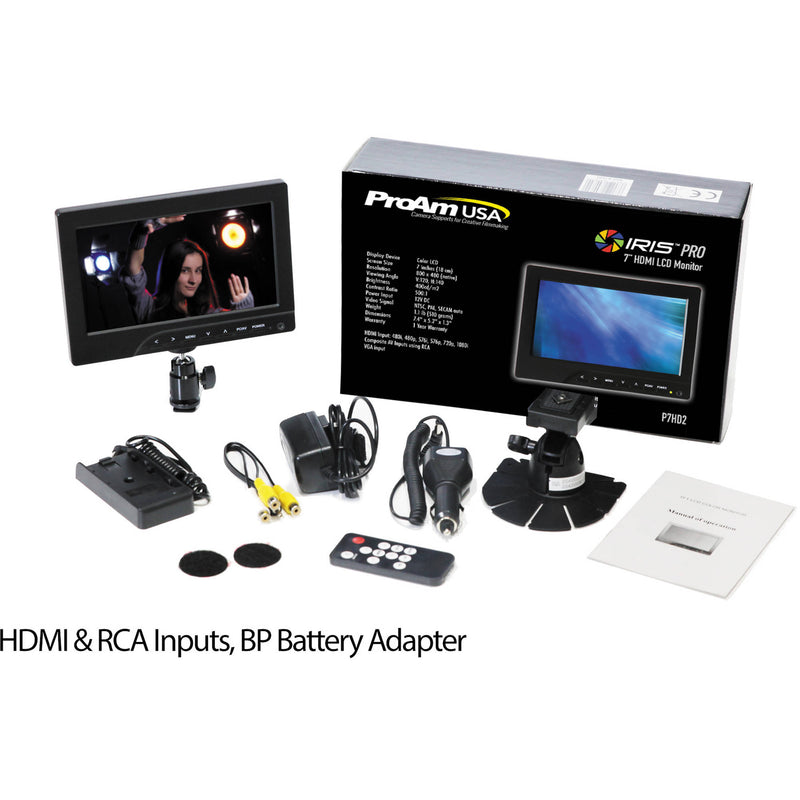 ProAm USA Iris Pro 7" On-Camera Monitor Basic Kit