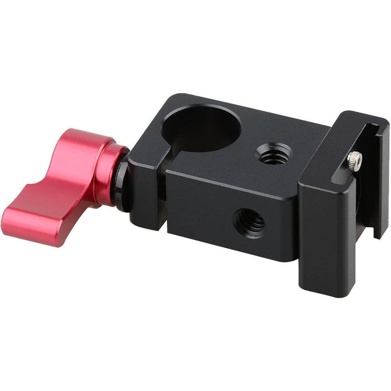 CAMVATE 15mm Rod Clamp with Cold Shoe Base (Red Lever)