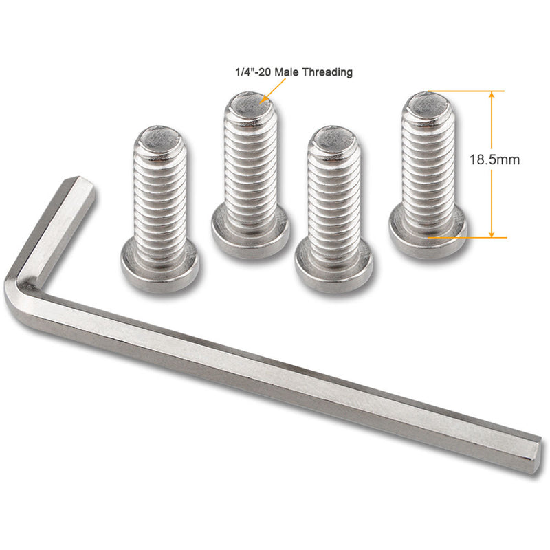 CAMVATE 1/4"-20 Chamfered Hex Cap Adapter Set for Rigs and Cages (4-Pack)