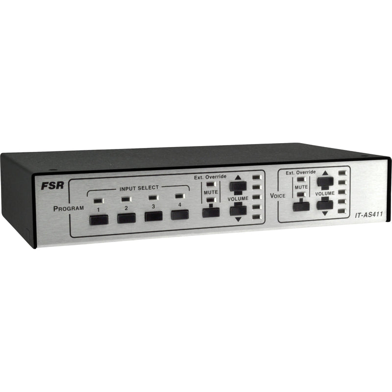 FSR 4x1 Audio Switcher with Mic / Line Voice Mixer / 25W @ 70V Amp