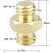 CAMVATE Double Male Thread Adapter with Hex Nut (3/8"-16 to 3/8"-16)