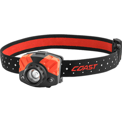 COAST FL75R Dual-Color Pure Beam Focusing Rechargeable LED Headlamp (Black/Red, Clamshell Packaging)